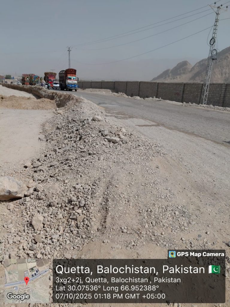 Dulization of Sardar Muneer Ahmed Mengal Road Chadni Chowk to Eastern by Pass Quetta