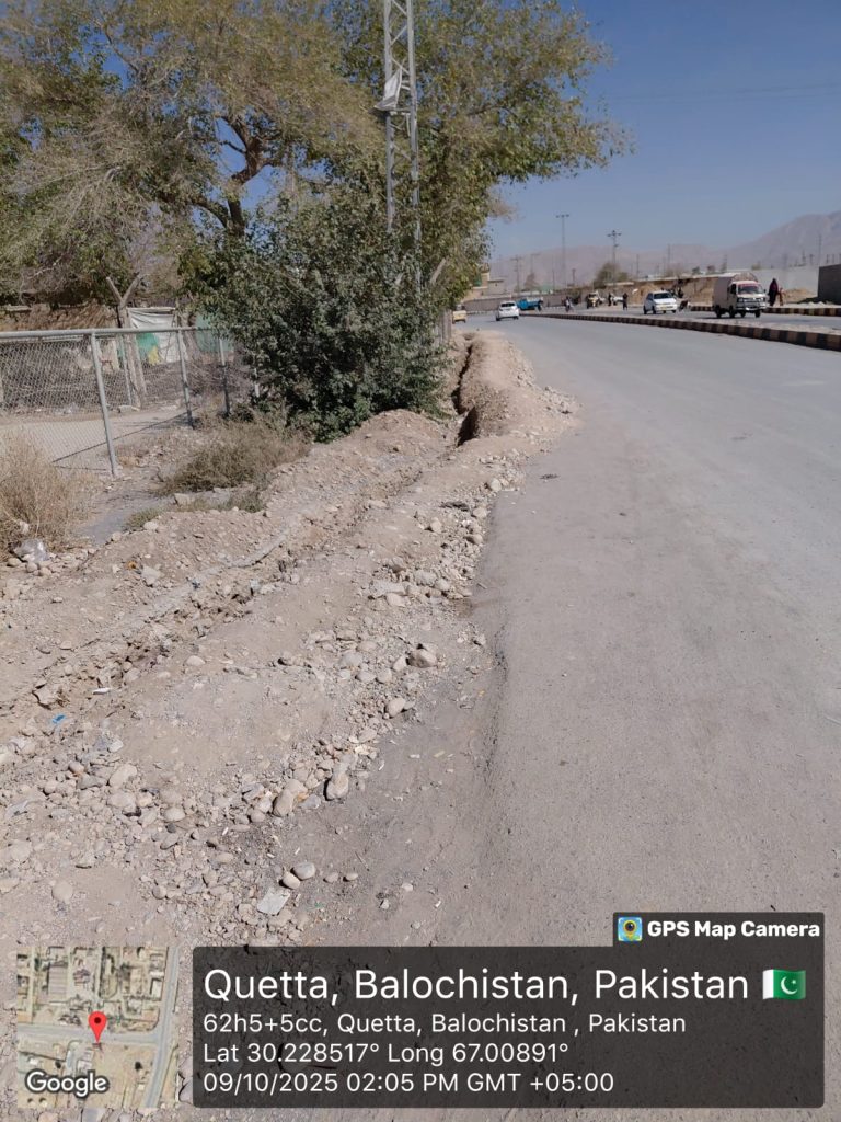 Inspection of Construction of Black Top Roads from Chowk to Killi Kutwal