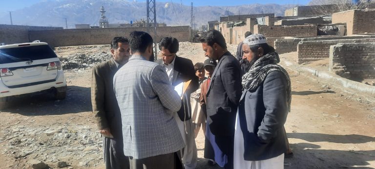 Visit of new scheme Const of BT Road from Main Saryab Road to Mir Gahi Khan Lehri Street 02 KM with Side Drain.